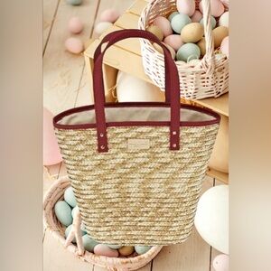 Laura Geller Straw tote Lined Bag - MAKES A GREAT EASTER BASKET -  BRAND…